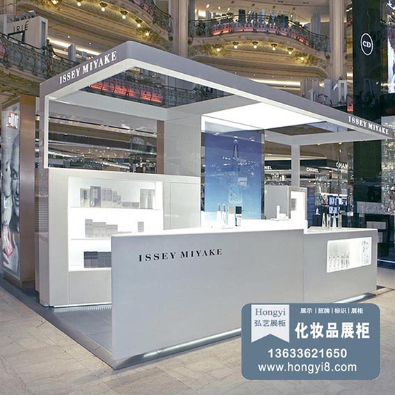 白色烤漆化妝品店中店展柜